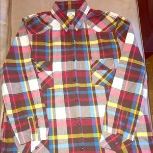 Cotton buttondown plaid double pocket